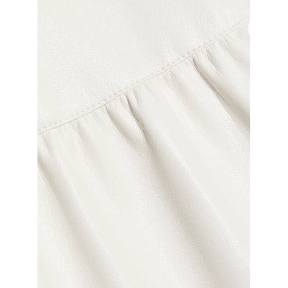 Alice + Olivia Mila Faux-Leather Minidress Off White New Size 10 New - Picture 12 of 16